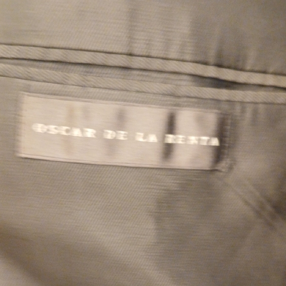 Oscar de la Renta Charcoal Pinstripe Suit Jacket And Pants - Picture 6 of 14